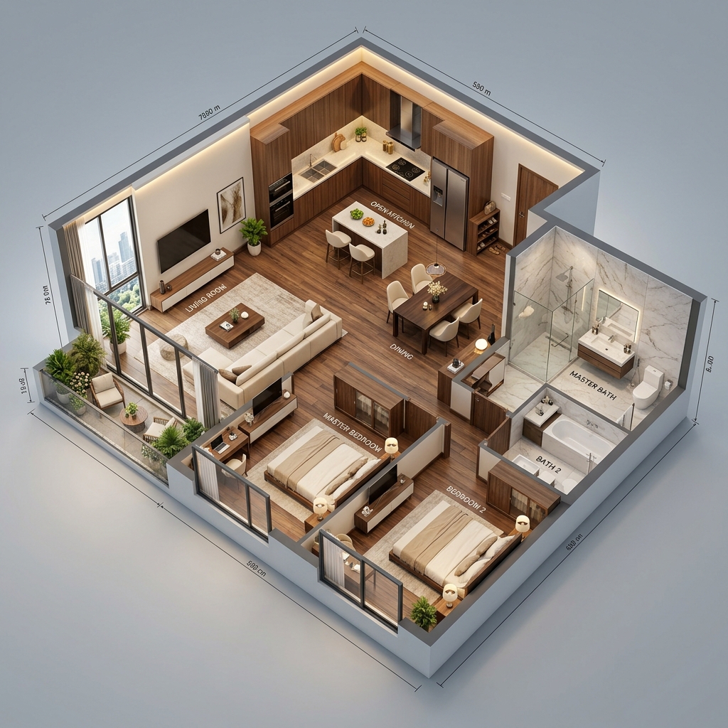 Luxury 2 BHK Plan